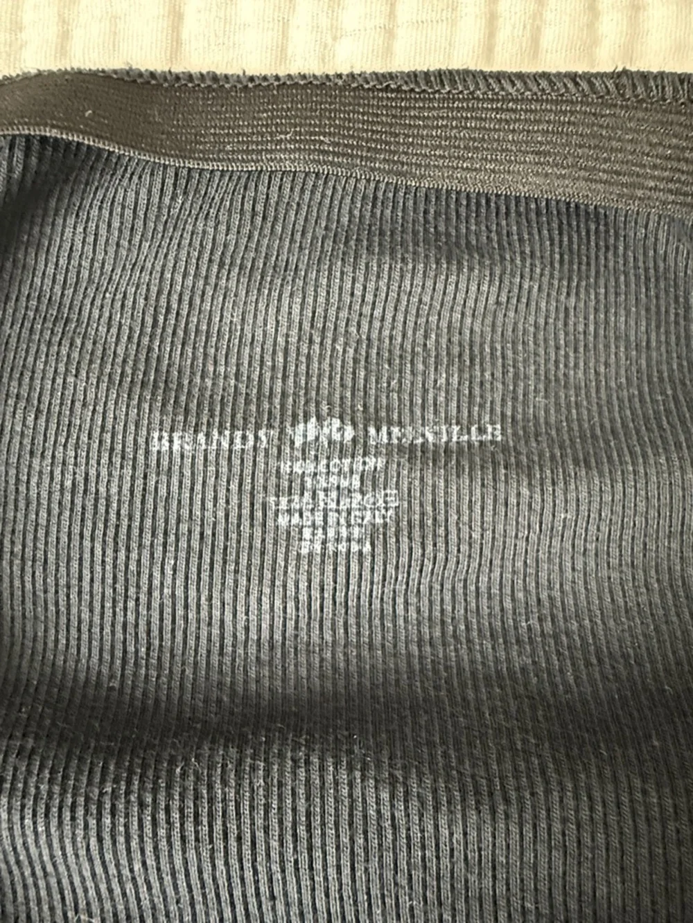 Brandy Melville Black Ribbed Square Neck Tee - Picture 3 of 3